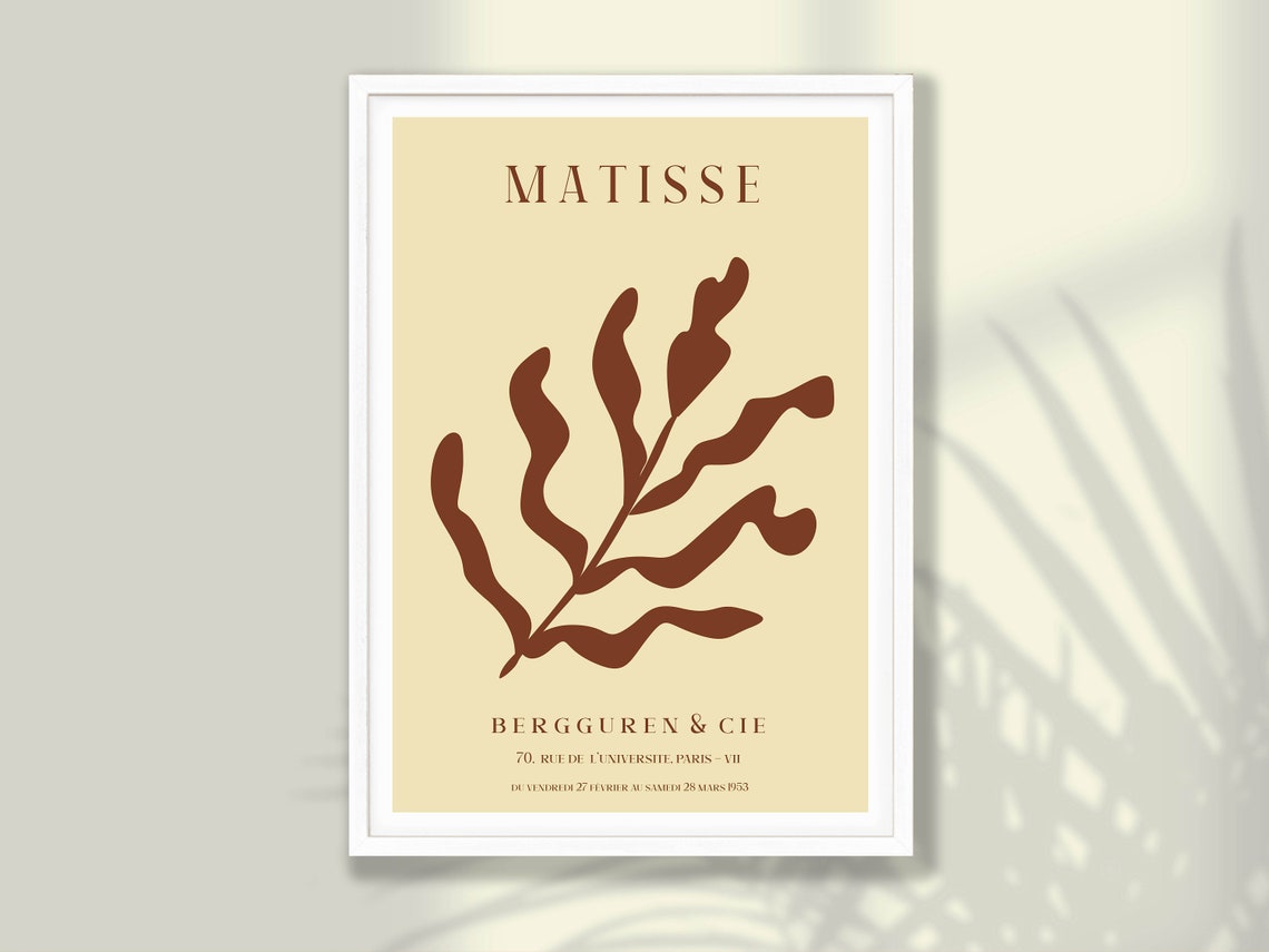 Matisse Brown Leaf Cutout On Beige Block Paris Gallery Poster
