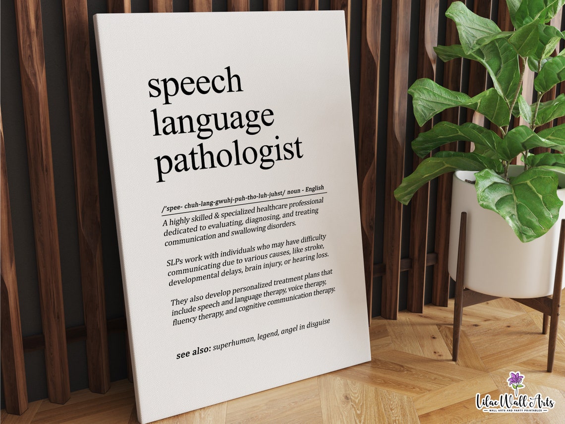 Speech Language Pathologist Definition Dictionary Art SLP Gift Poster - Image 6