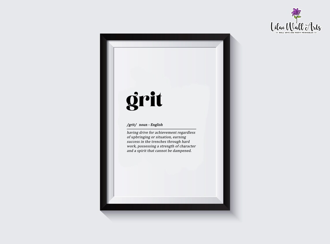 Grit Definition Dictionary Art, Home Office Poster - Image 3