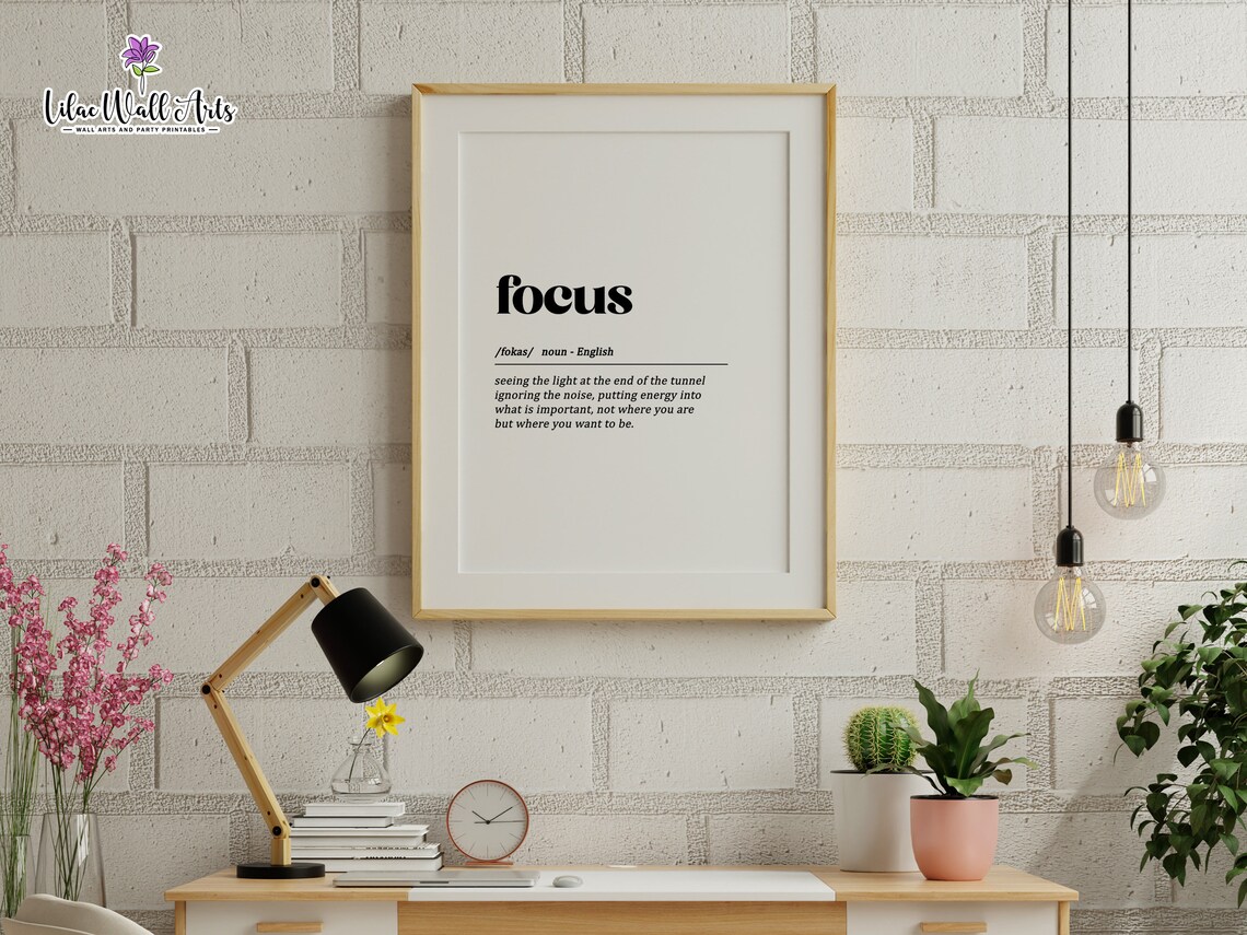 Focus Definition Minimalist Office Art Print - Image 6