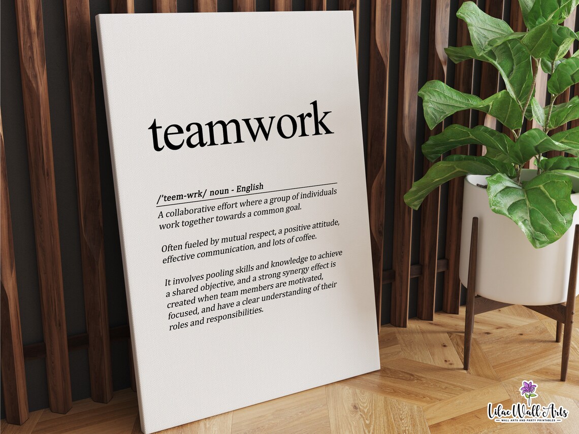 Teamwork Definition Workplace Positivity Art Print - Image 6