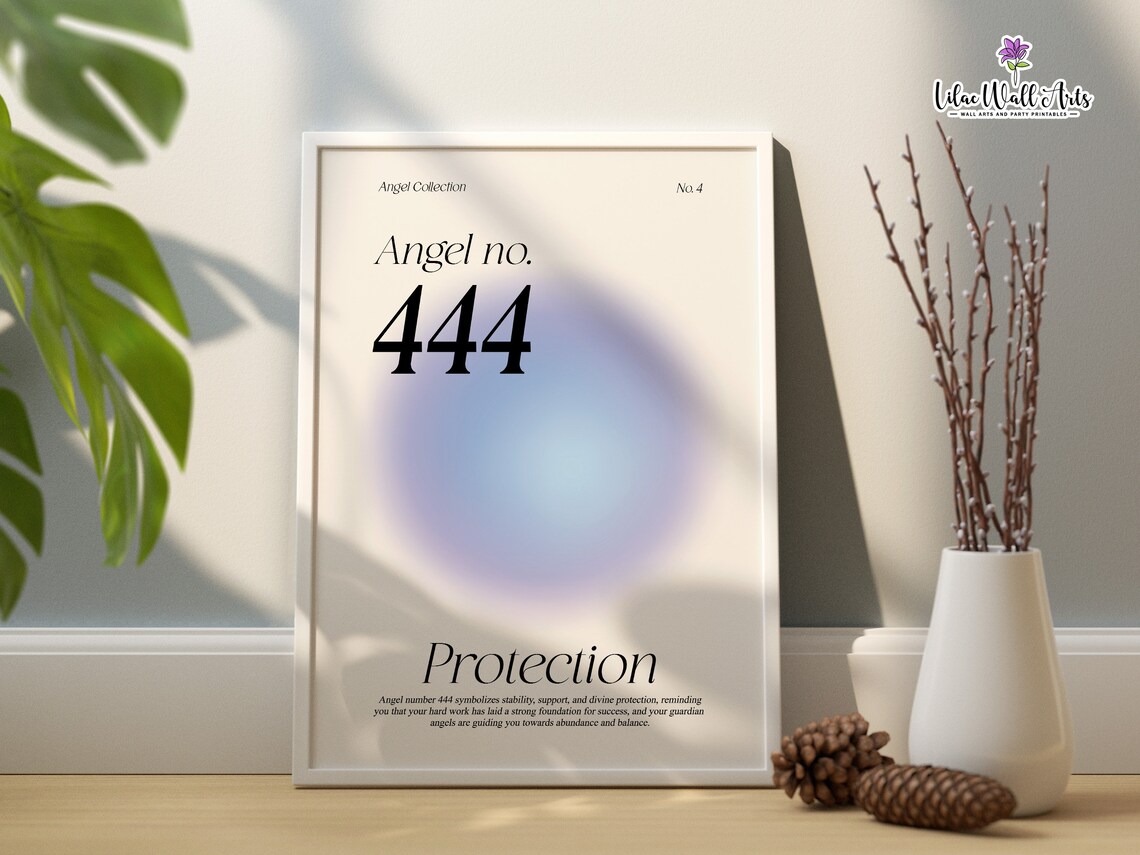 444 Angel Numbers Print 111 222 333 444 555 Numerology Art 444 Protection 444 Angel Number Poster Angel Number Meaning 123 Angel Number
