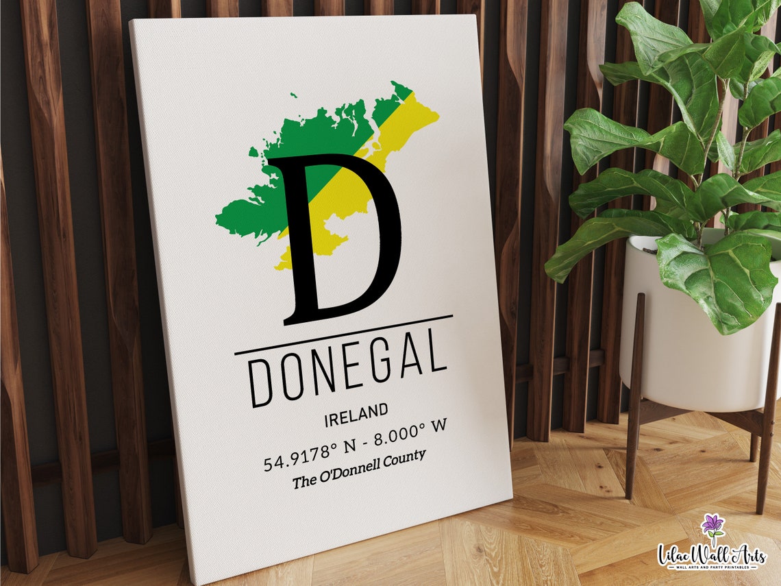 County Donegal Map The ODonnell County Green Yellow Monogram Poster - Image 6