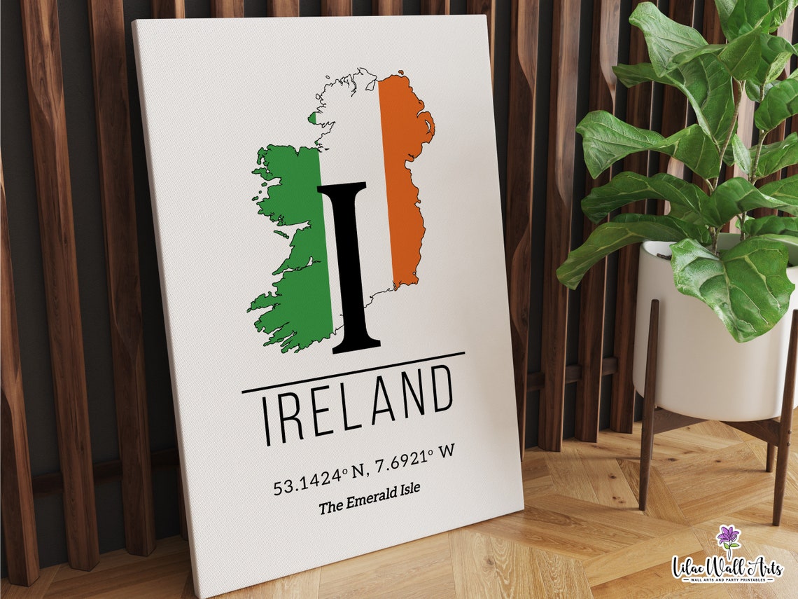 Ireland Map Art Emerald Isle GPS Coordinates Heritage Travel Poster - Image 3