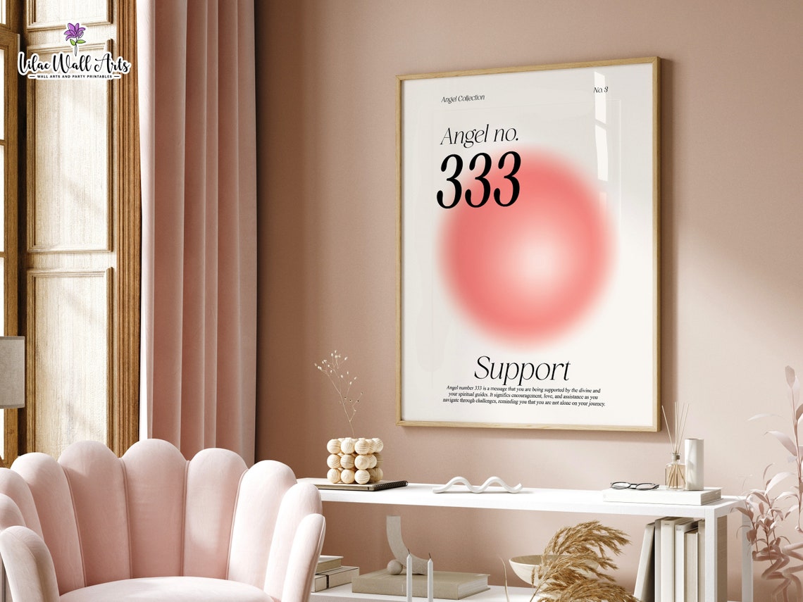 Angel Number 333 Support Rose Aura Spiritual Encouragement Poster - Image 2
