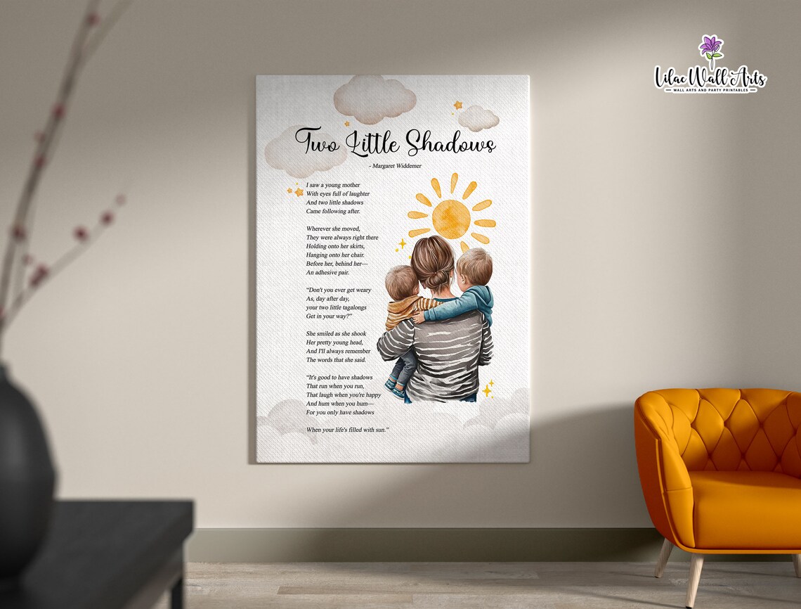 Two Little Shadows Poem for Mom Art Print - Image 4