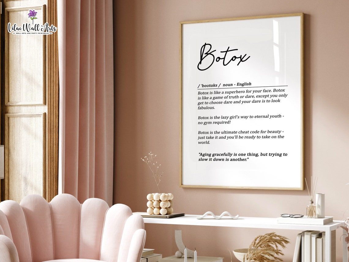 Botox Definition Script Funny Aesthetic Clinic Dictionary Wall Print - Image 3