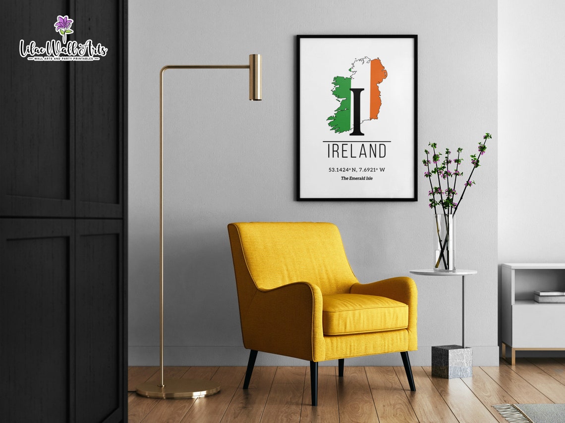Ireland Map Art Emerald Isle GPS Coordinates Heritage Travel Poster - Image 2