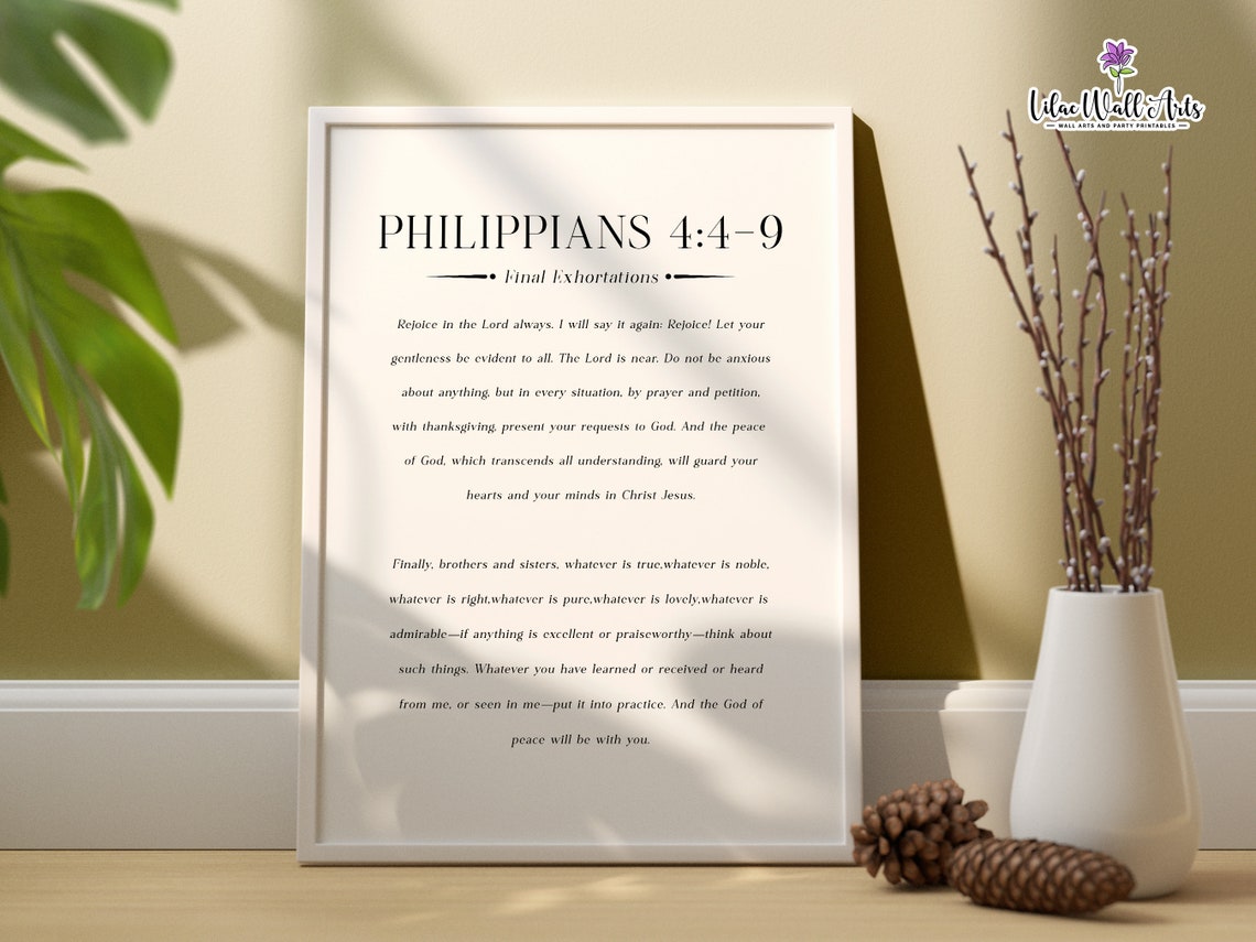 Philippians 449 Final Exhortations Scripture Serif Typography Poster - Image 6