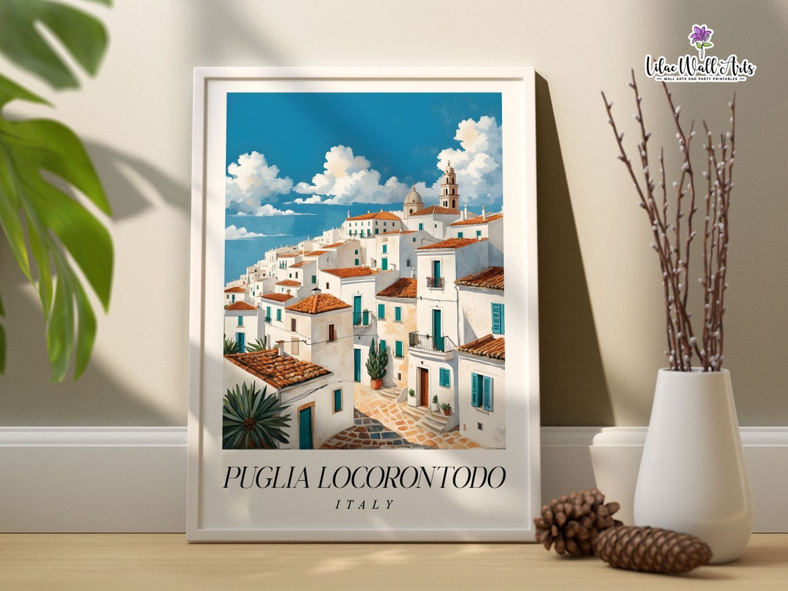 Puglia Locorontodo Italy Poster Prints Apulia Italian Village Italy Artwork Italian Poster Italy Gift Italy Wall Art Puglia Poster - Image 4