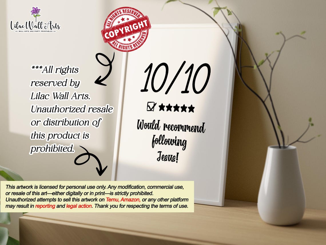 10/10 Would Recommend Following Jesus Funny Christian Faith Poster - Image 3