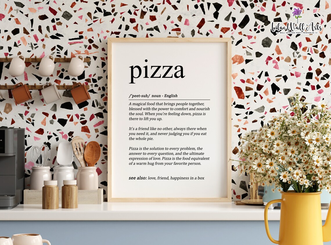 Pizza Funny Kitchen Poster, Love and Pizza - Image 4