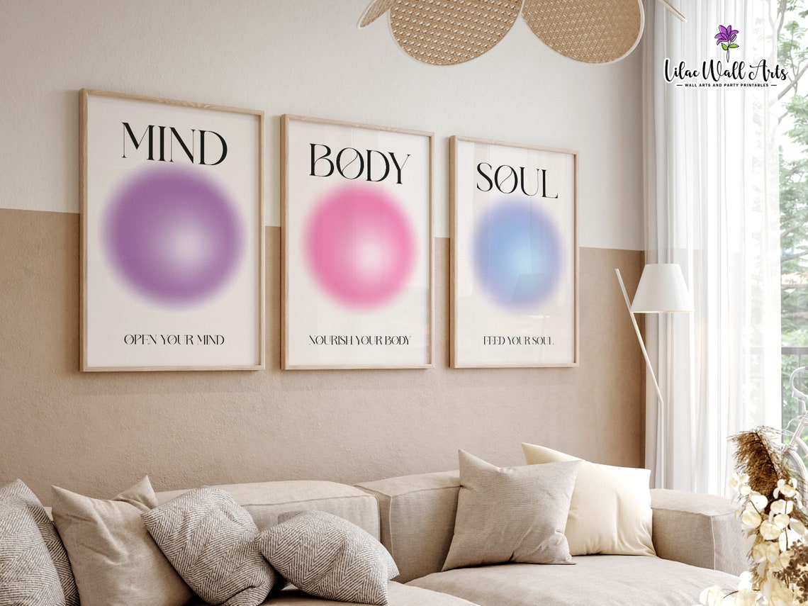 Soul Feed Your Soul Blue Aura Minimalist Mindfulness Decor Poster - Image 6
