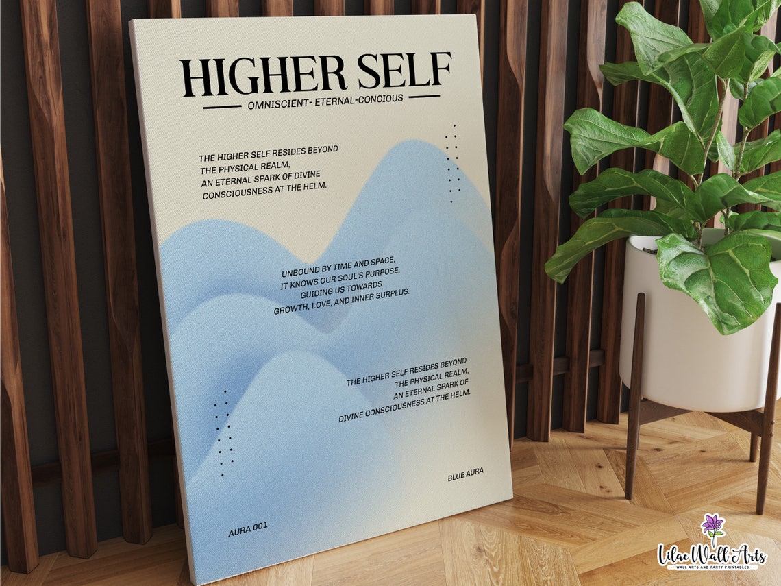 Higher Self Blue Aura Poster Spiritual Consciousness Quote Art