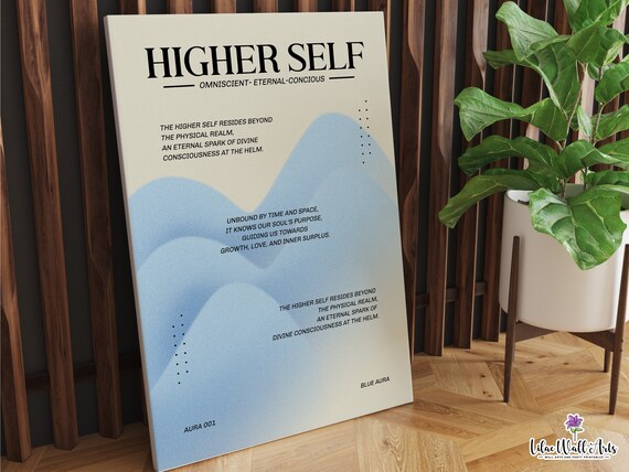 Higher Self Blue Aura Poster Spiritual Consciousness Quote Art