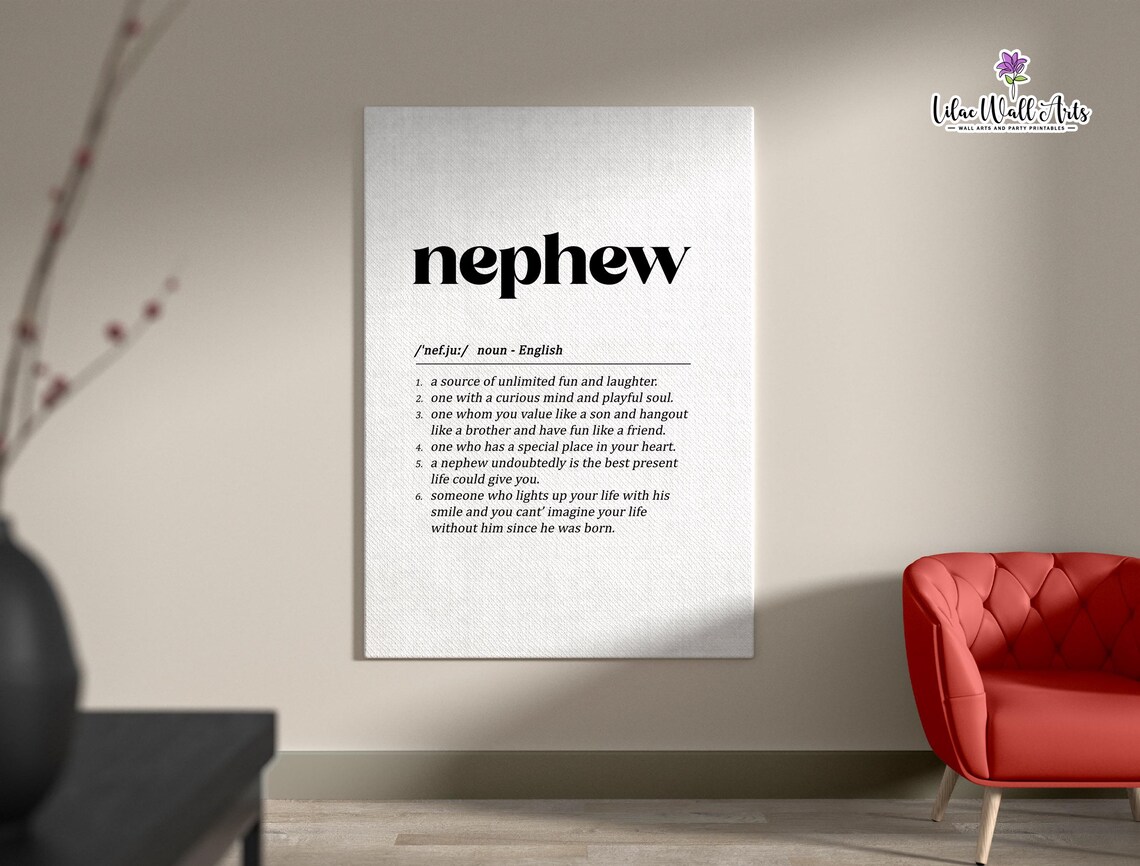 Nephew Definition Art Print, Funny Family Gift - Image 3