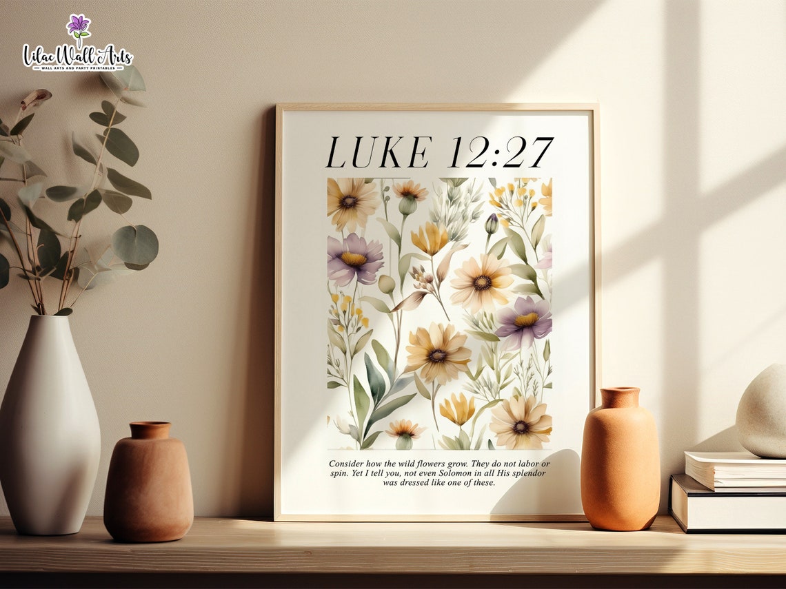 Boho Bible Verse Consider The Wildflower Botanical Scripture Christlich Daily Scripture Biblical Art Print Prophetic Art Print Bible Artwork - Image 6