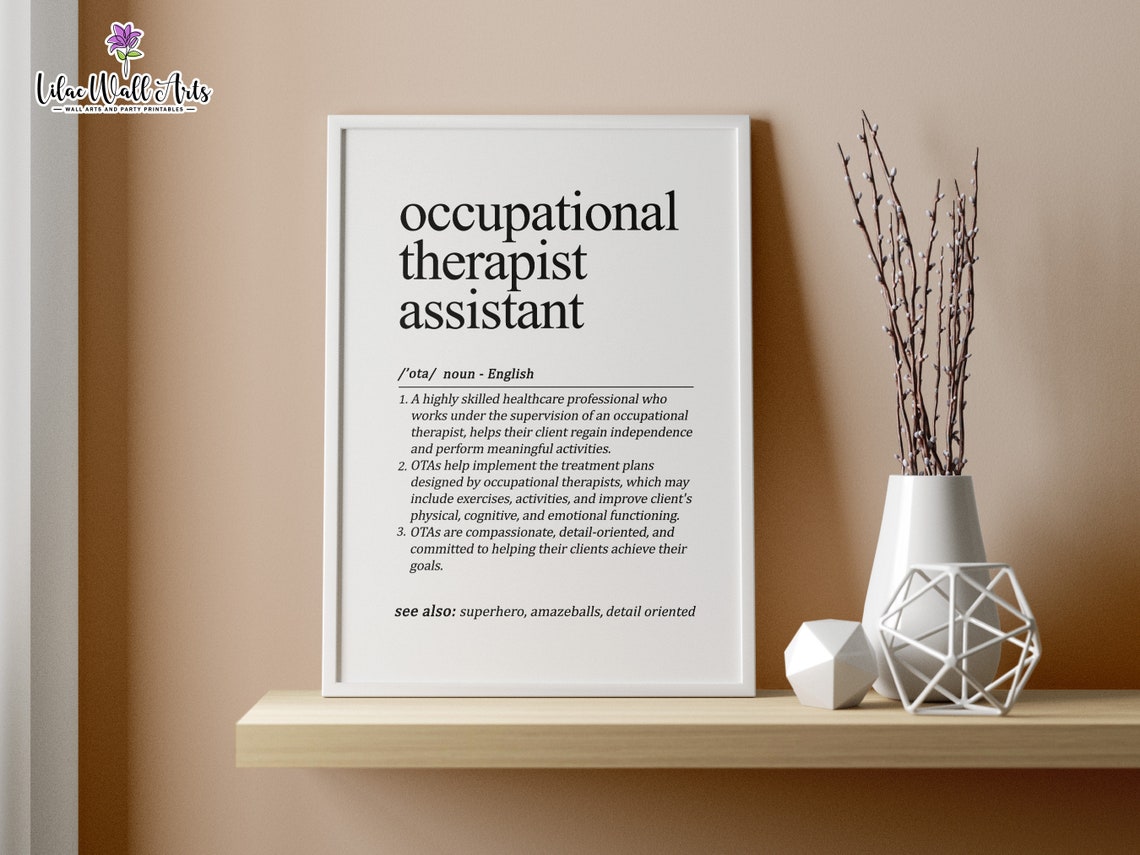 Occupational Therapist Assistant Definition Healthcare Gift Wall Print - Image 4