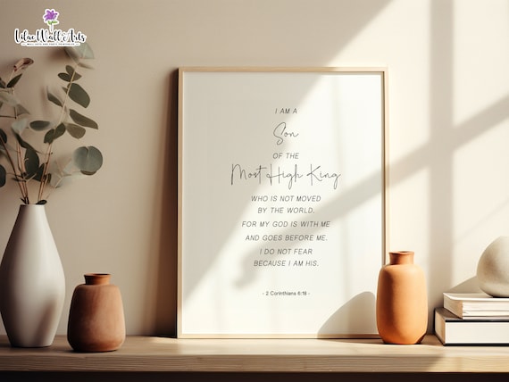 I Am A Son Of The Most High King 2 Corinthians 618 Christian Poster