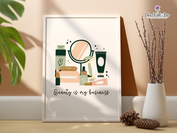 Beauty Is My Business Skincare Essentials Illustration Esthetician Poster