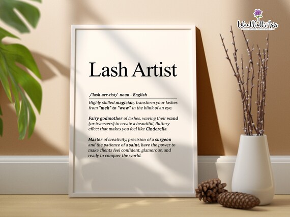 Lash Artist Definition Funny Lash Boss Salon Dictionary Print Decor