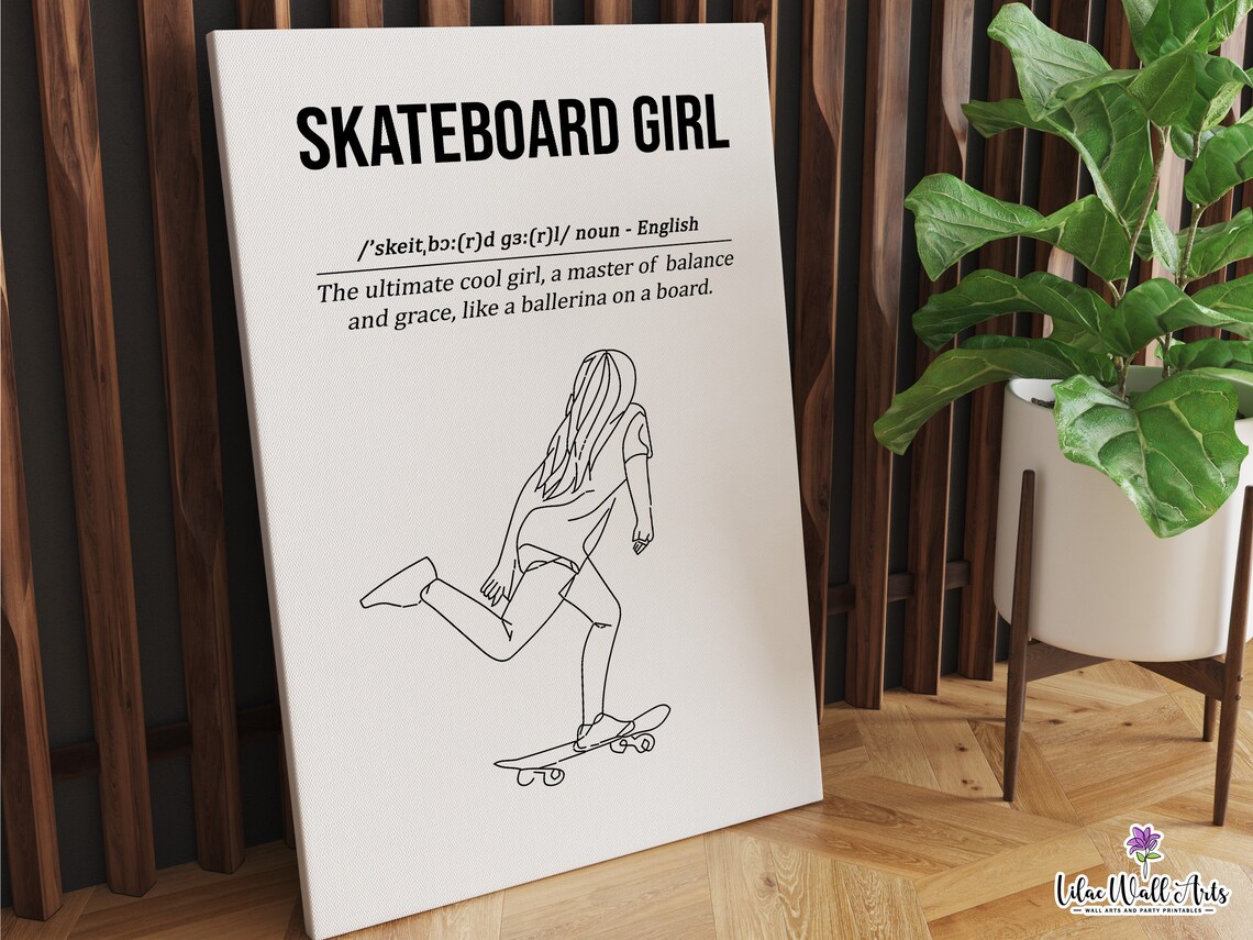 Skateboard Girl Definition Art Print, Teen Decor - Image 6
