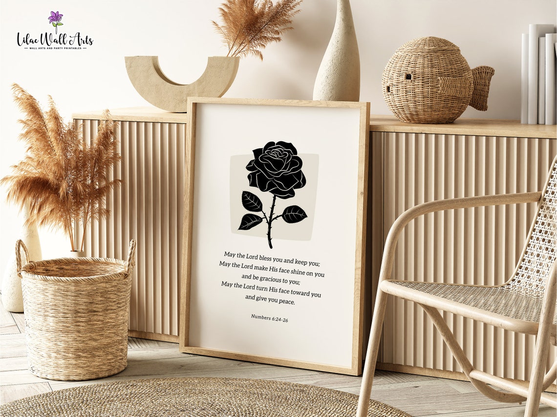 Subtle Christian Art Numbers 6 24 26 May The Lord Bless Priestly Blessing Floral Bible Verse Botanical Scripture Boho Christian Print - Image 6