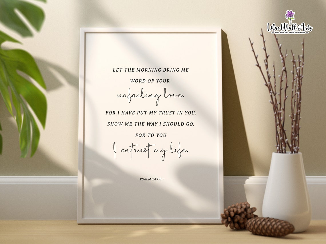 Psalm 143:8 Morning Unfailing Love Minimalist Typography Poster - Image 3
