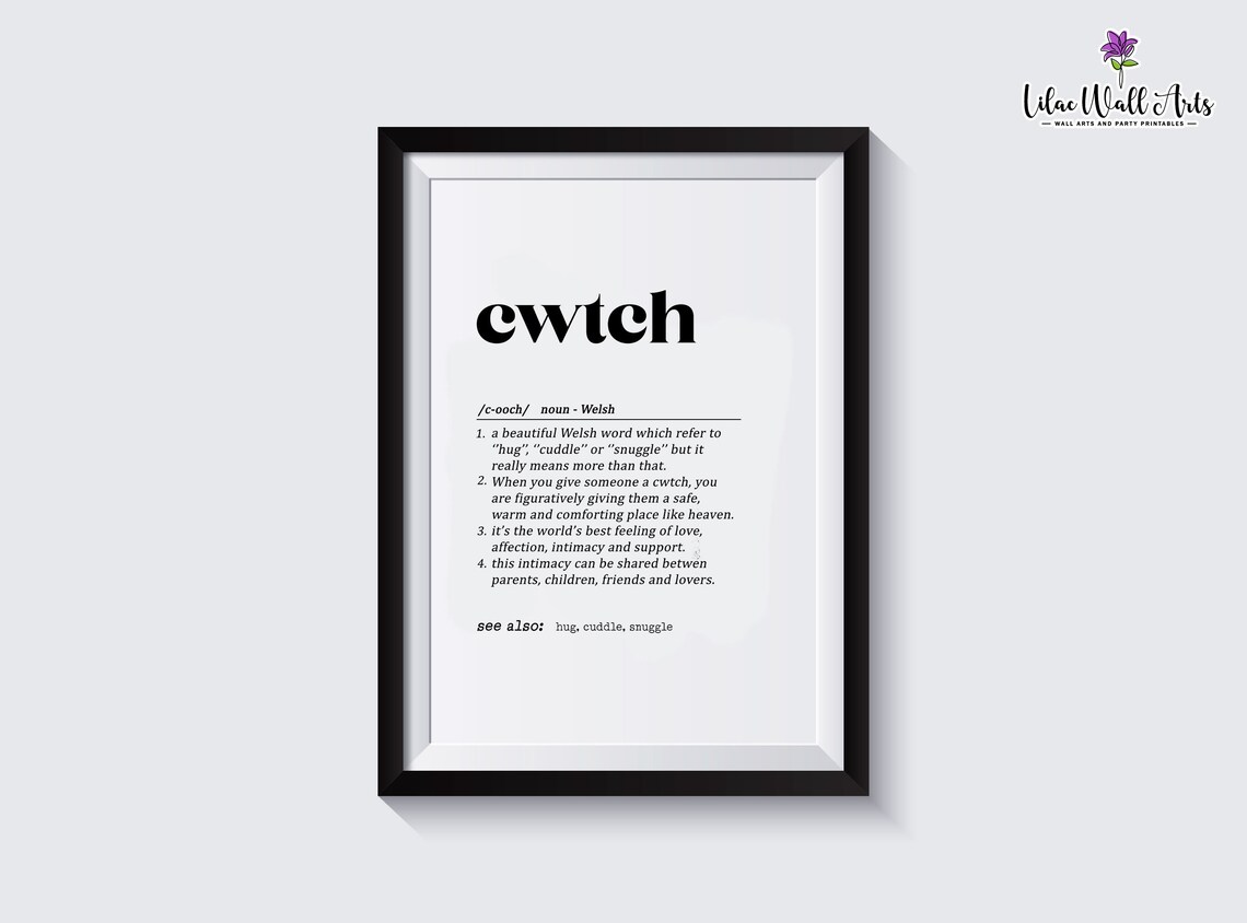 Cwtch Definition Poster, Welsh Word Wall Art - Image 3