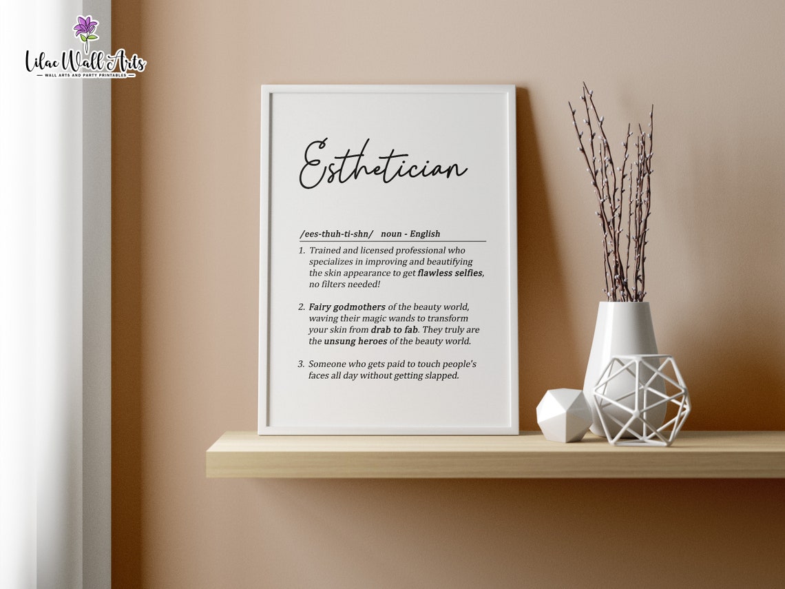 Esthetician Definition Funny Skincare Dictionary Beauty Art Poster - Image 5