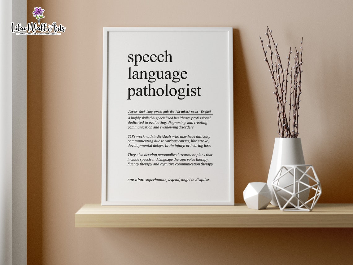 Speech Language Pathologist Definition Dictionary Art SLP Gift Poster - Image 5