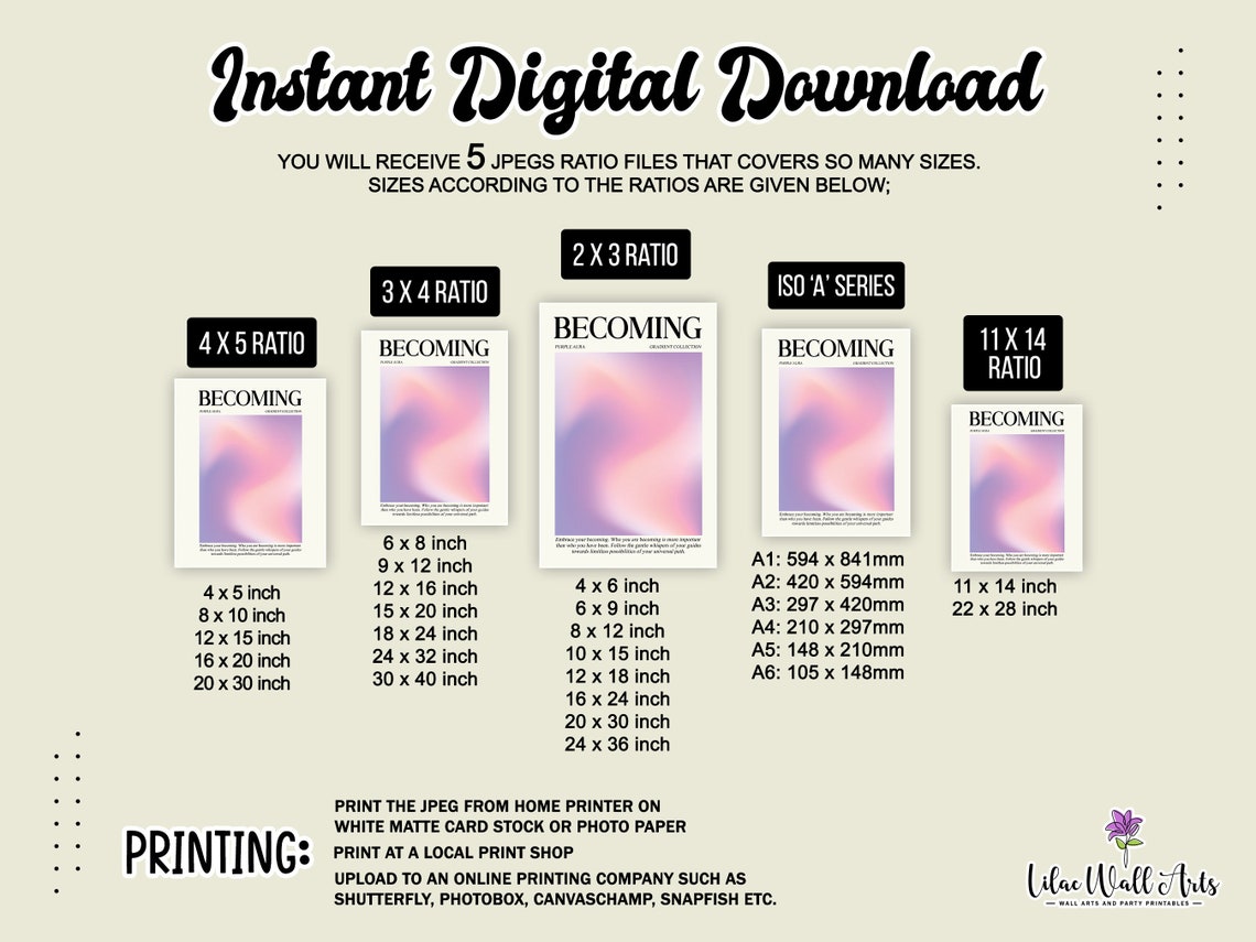 Becoming Purple Aura Gradient Collection Soft Pastel Mindset Poster - Image 2