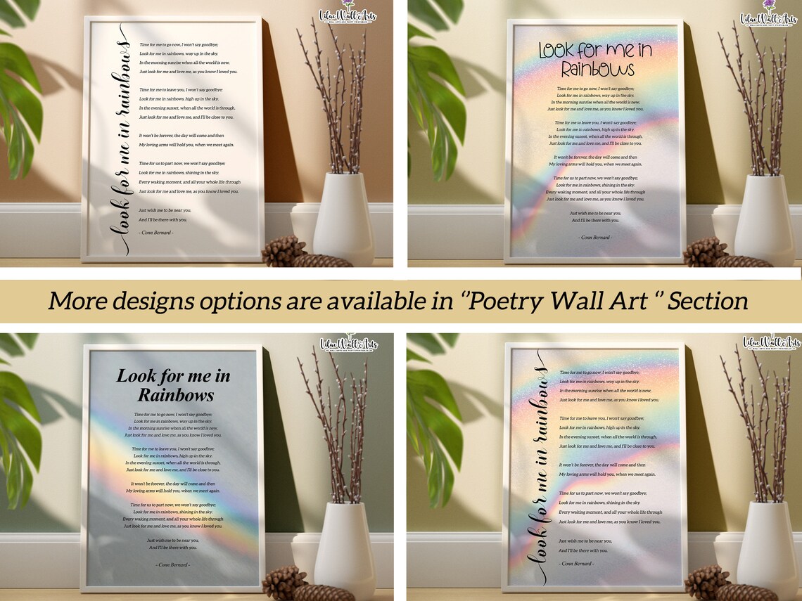Look For Me In Rainbows Memorial Gift Poster - Image 5