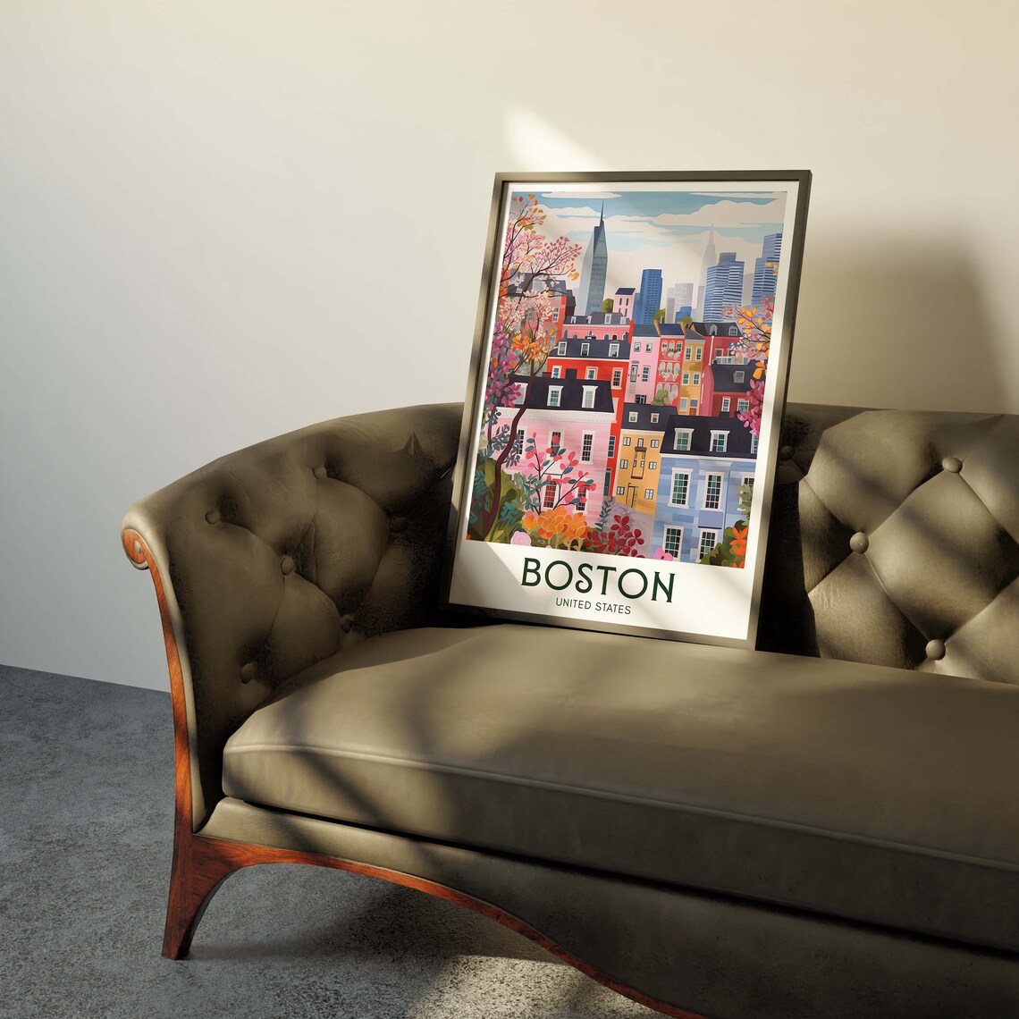 Boston Travel Poster, Mid-Century Modern Art Print - Image 2