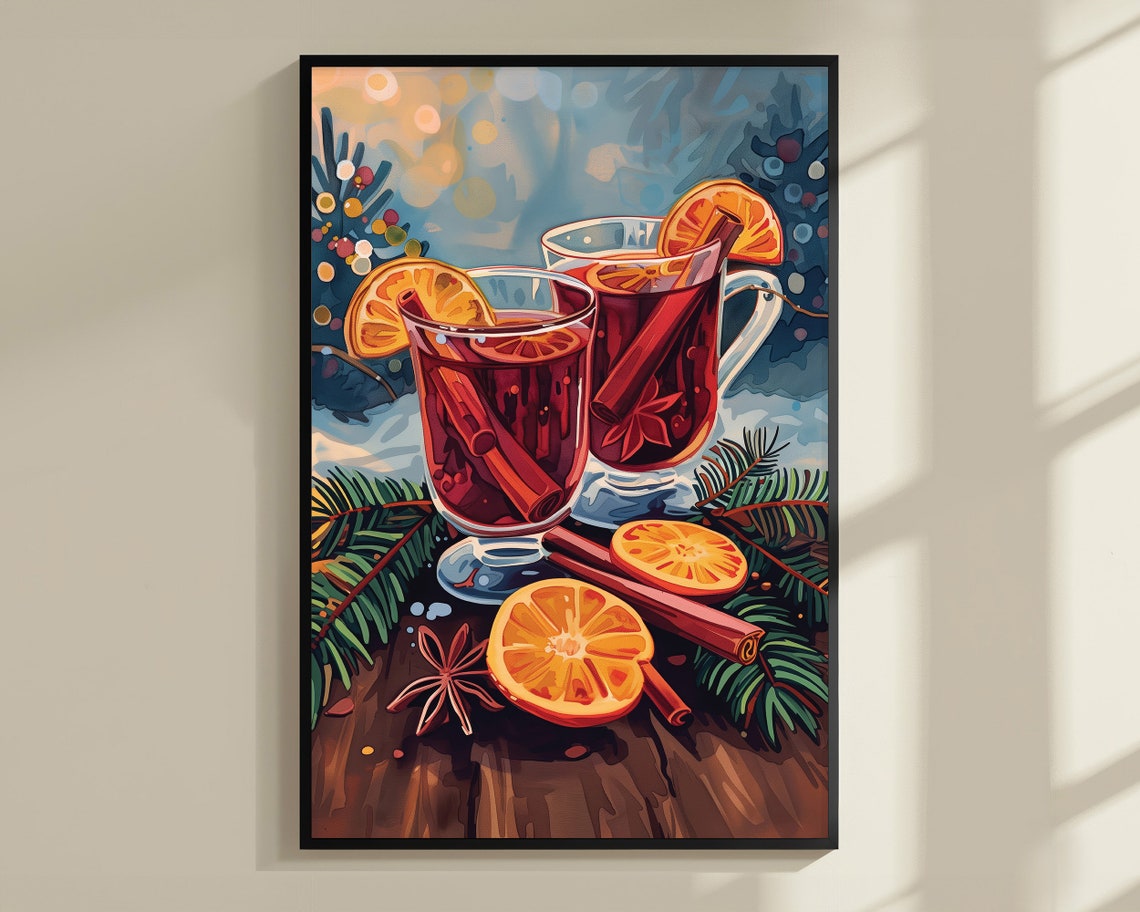 Mulled Wine Winter Warm Spice Orange Cinnamon Cozy Christmas Poster