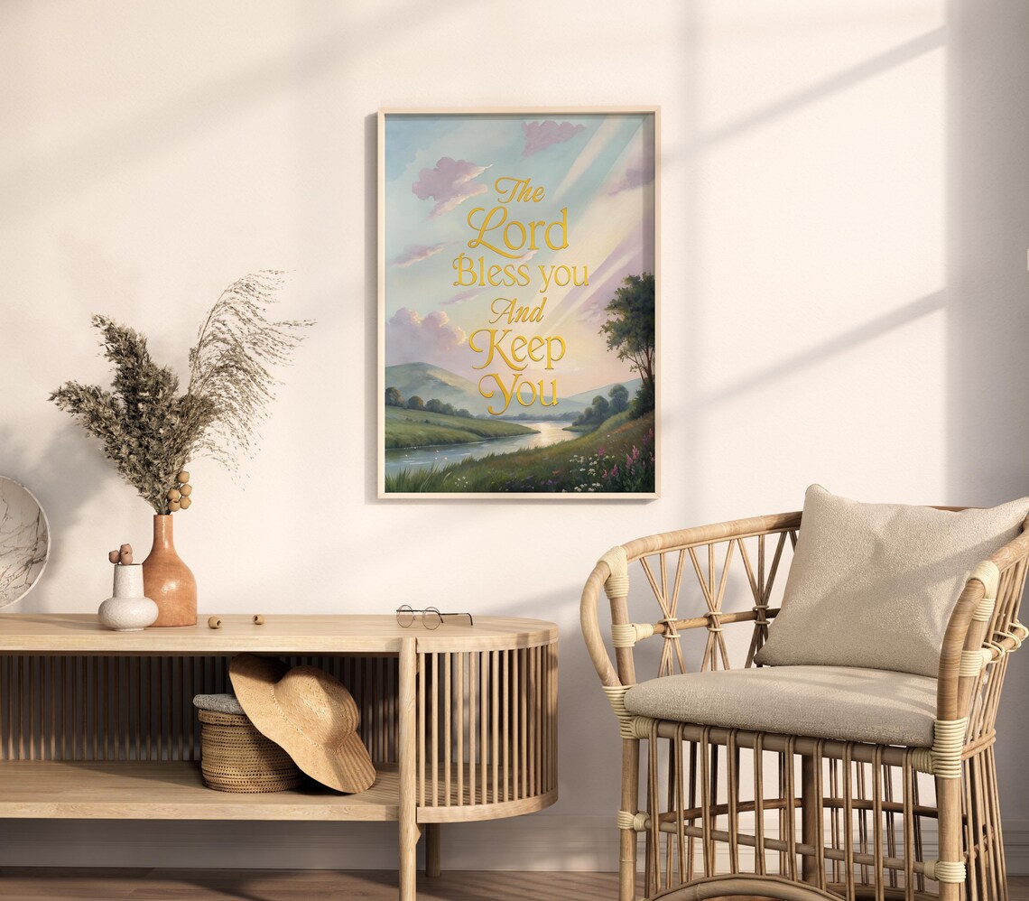The Lord Bless You And Keep You River Valley Sunrise Christian Poster - Image 3