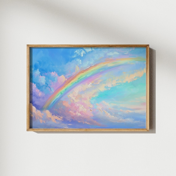 Pastel Rainbow Summer Sky Poster Print