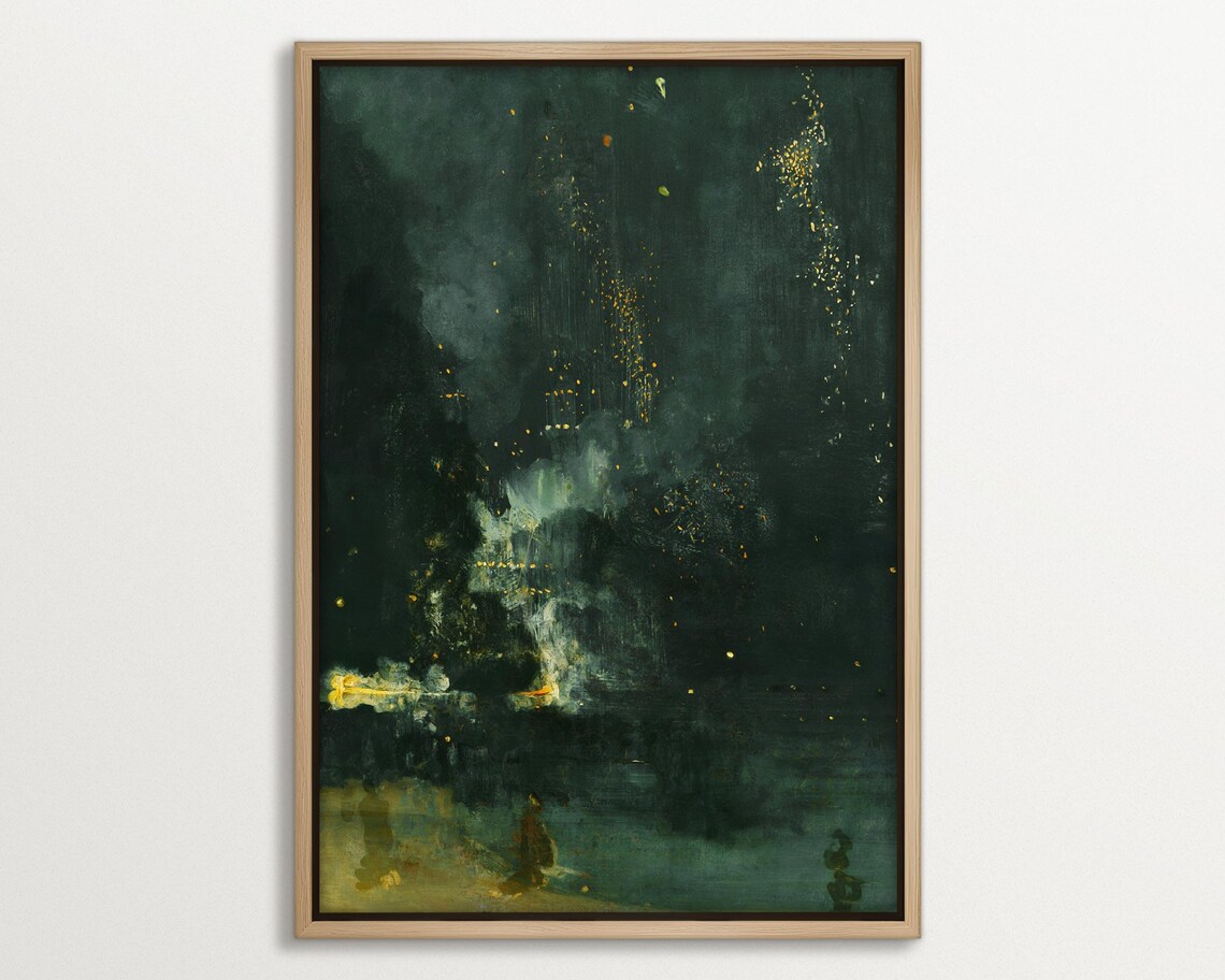 Moody Night Sky Painting, Dark Academia Elegance