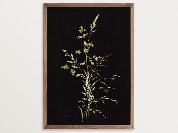 Dark Botanical Print, Moody Floral Art Print