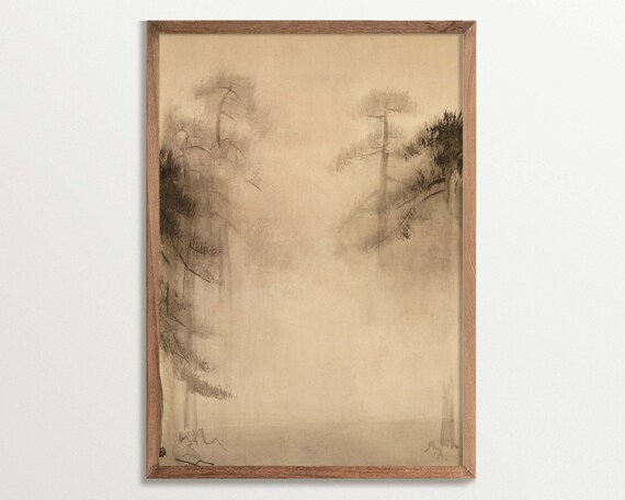 Pine Tree Sketch - Wabi Sabi Minimalist