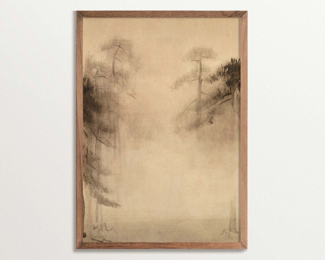 Pine Tree Sketch - Wabi Sabi Minimalist