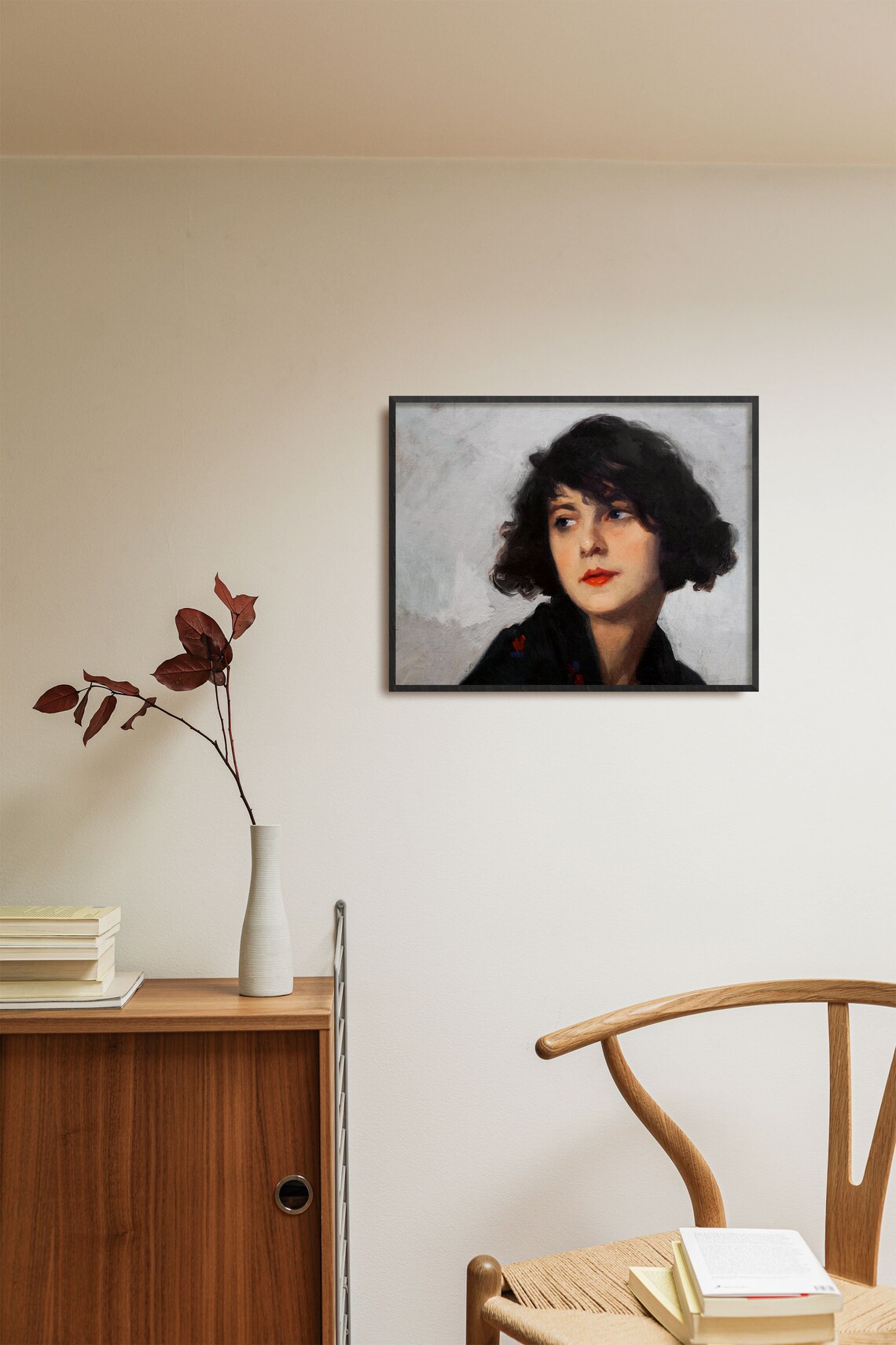 Vintage Woman Portrait, Moody Wall Art Poster - Image 2