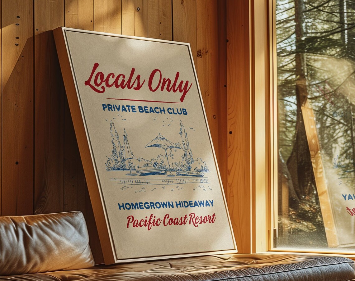 Locals Only Beach House Nautical Wall Art Print - Image 4