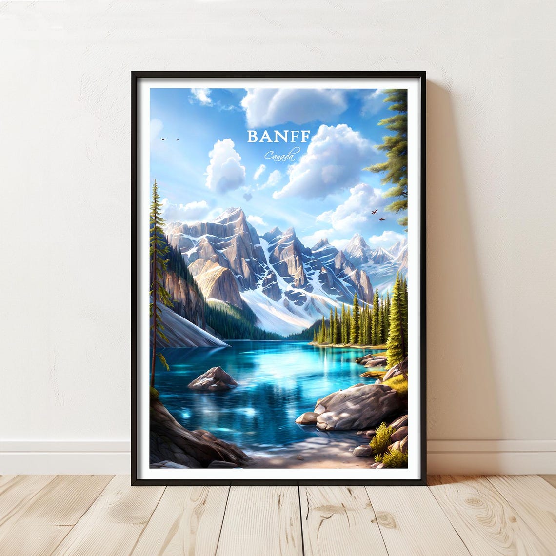 Banff Nationalpark Reiseplakatdruck Kanadische Rockieslandschaftskunst Fr Naturliebhaber Und Wohndekor