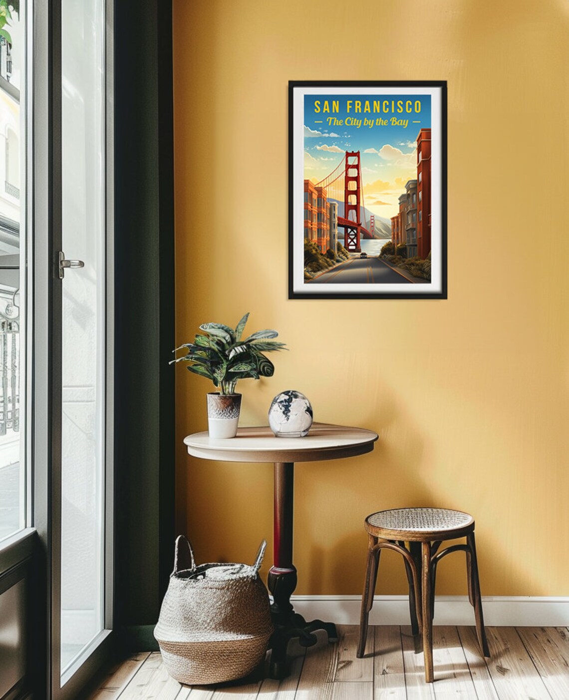 San Francisco City by the Bay Golden Gate Street Retro Travel Poster - Image 2