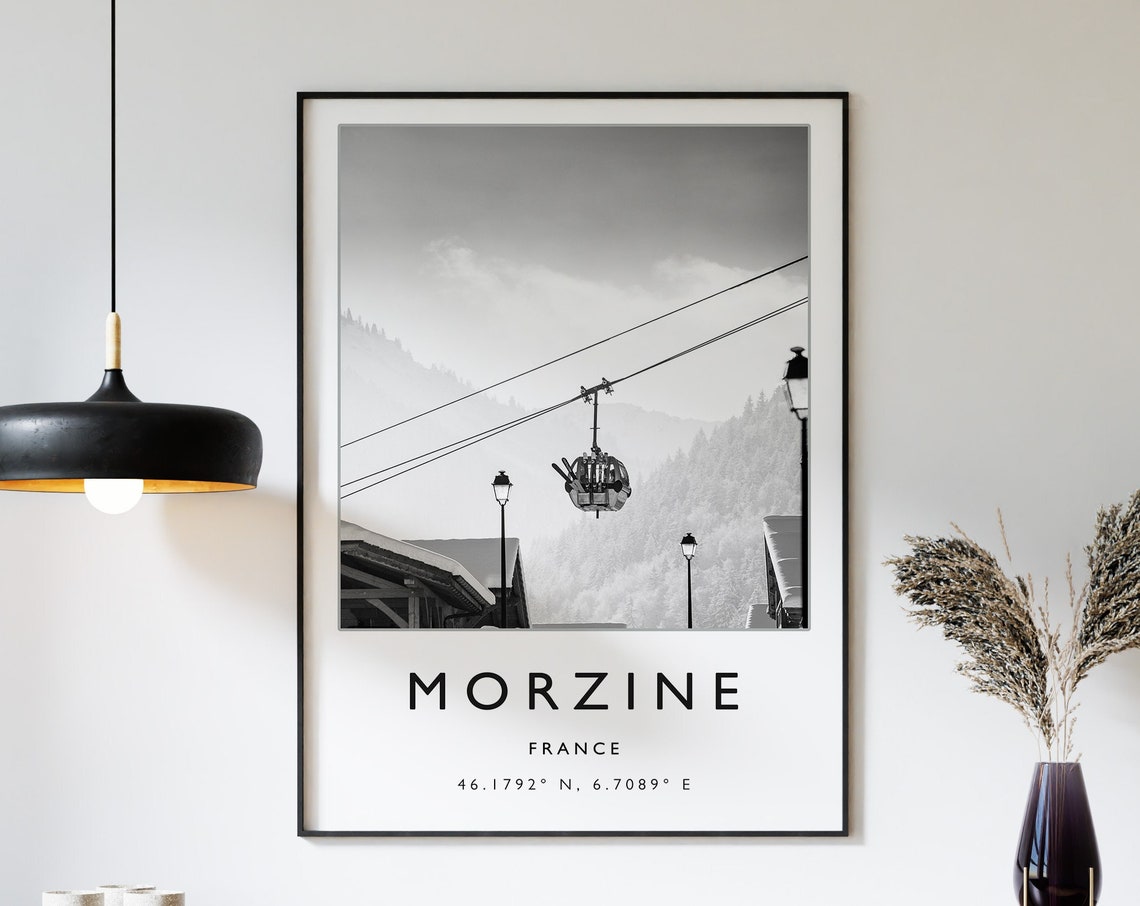 Skiing Travel Poster Morzine France Ski Print France Travel Print Skiing Art Skiing Print Winter Sport Art Ski Gift A1a2a3a4