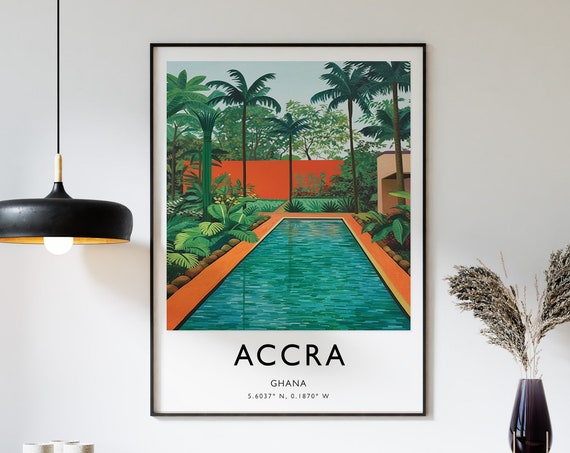 Accra Travel Poster Ghana Print Art Colourful Decor Gift A1a2a3a4