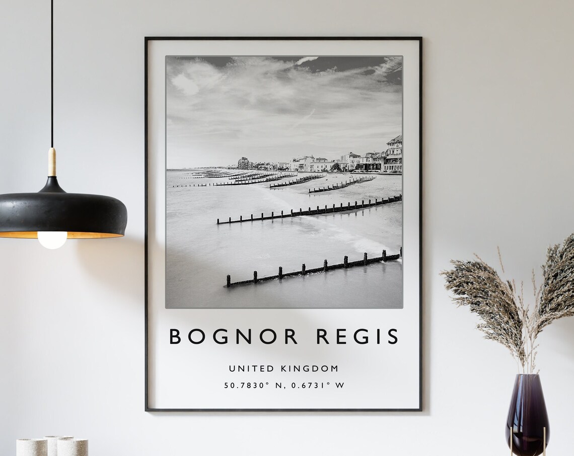 Bognor Regis Black And White Travel Poster