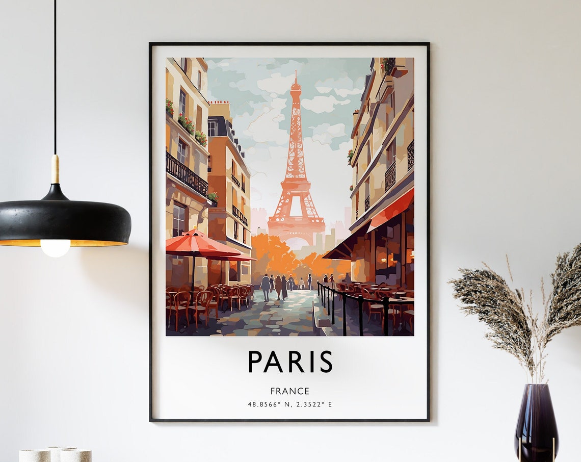 Paris Travel Print France Travel Poster Paris Travel Art Tourism Print Cityscape Artwork Cultural Decor Geography Art A1a2a3a4