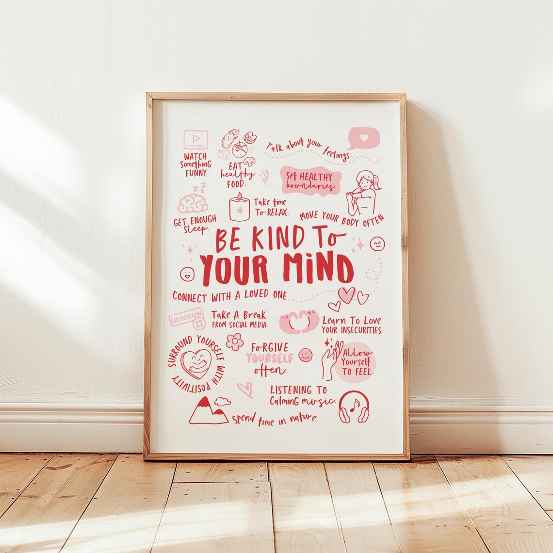 Be Kind To Your Mind, Mental Health Poster - Image 2